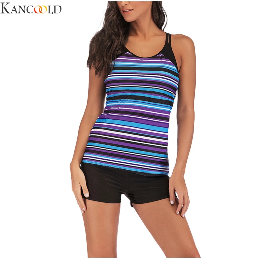 Женский раздельный купальник боксеры консервативные спортивные шорты с