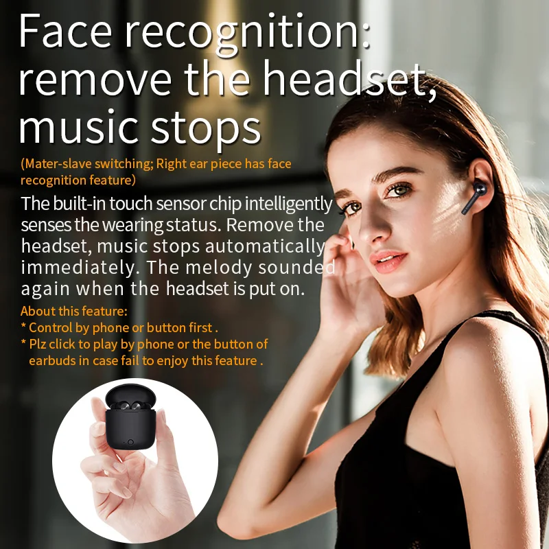TWSEarphone H1 Wireless Bluetooth Earphone for Phone Stereo Sport Earbuds Headset With Charging Box Built-in Microphone | Электроника
