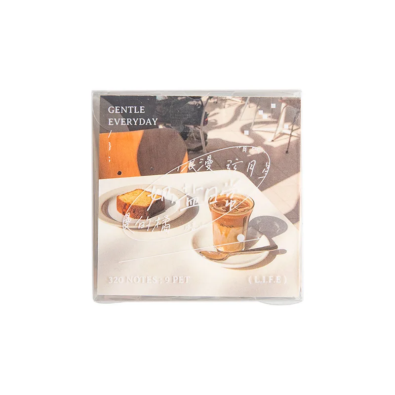 

Transparent Boxed Notes Memo Pad Retro Style Journal Salt Daily Series Writing Label Office Accessory Stationery School Supplie