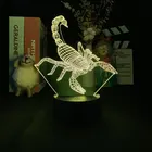 Ночсветильник-будильник с 3D изображением скорпиона, украшение для дома, подростка, прикроватная настольная лампа, художественная лампа для чтения, подарок для любителей существ