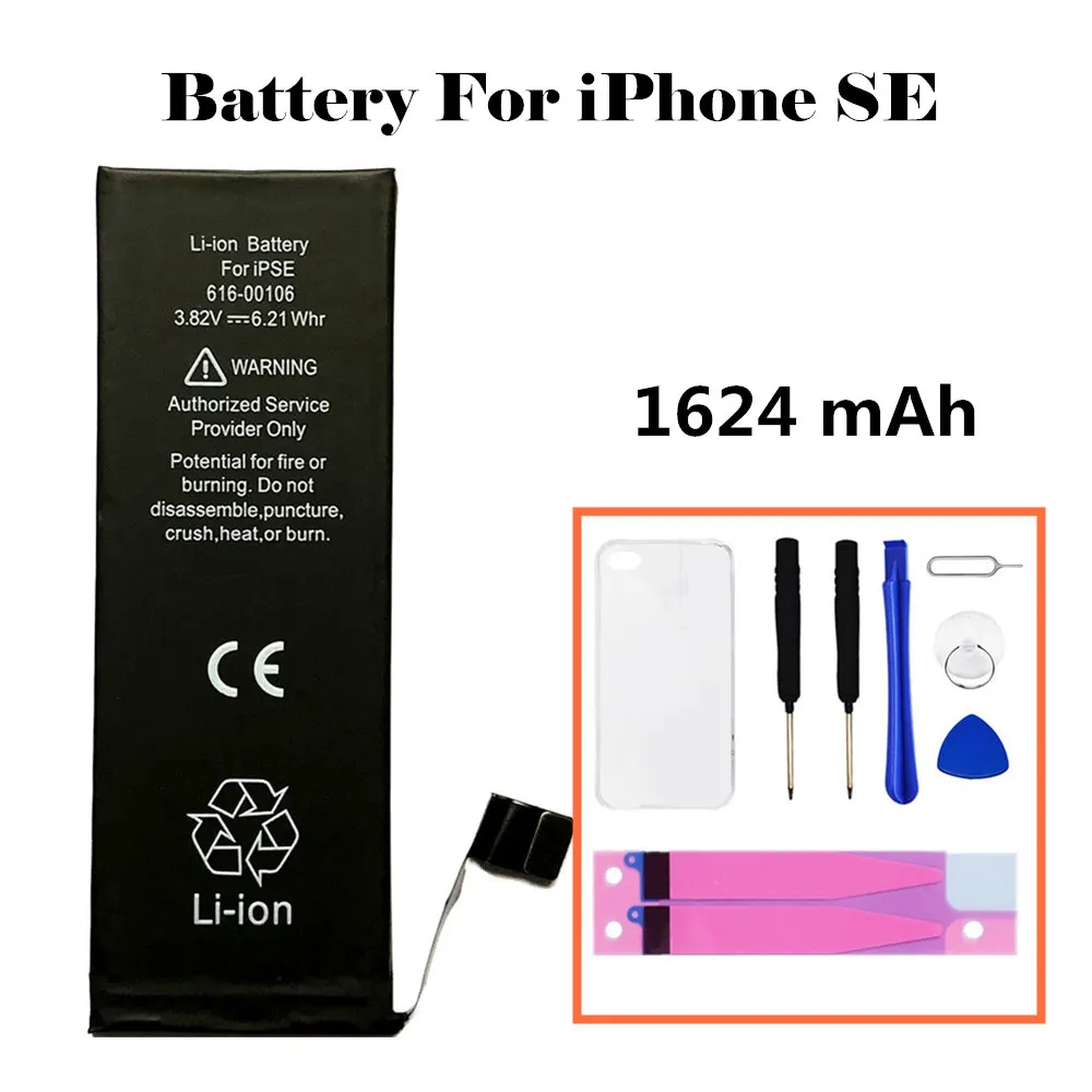for iPhone SE 1 шт., аккумулятор AYJ для Apple iphone 6, 6 S, SE, 5S, 5C, 5, аккумулятор, реальная емкость, сменные батареи, 0 циклов, с инструментом - Цвет: for iPhone SE