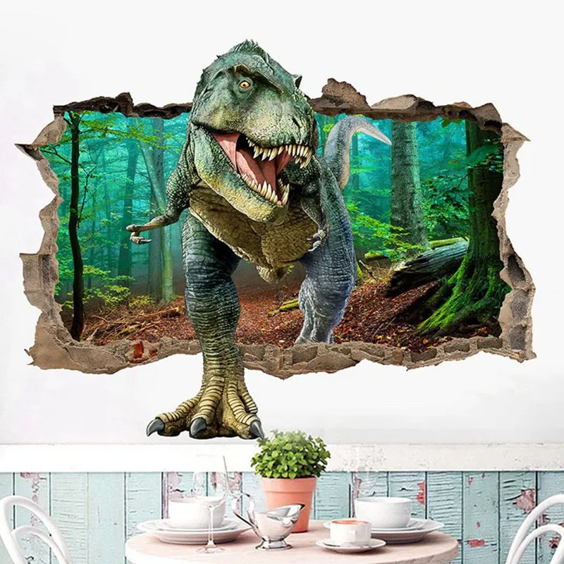 Лидер продаж 2019 новые товары крутой 3D динозавр наклейка на пол настенная съемная