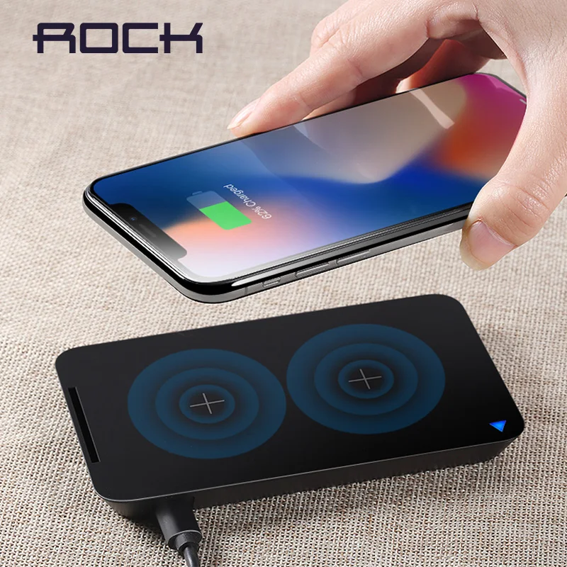 ROCK Qi Быстрое беспроводное зарядное устройство Подставка для iPhone X 8 Plus samsung S6 S7 S8 Note