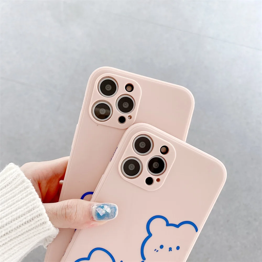 

INS Cartoon Bear Lines Phone Case for Redmi Note 8 Pro Fundas Soft Side Print Cover for Redmi 4X 4A 5 6 6A 7 8 8A MI10 11 Coque