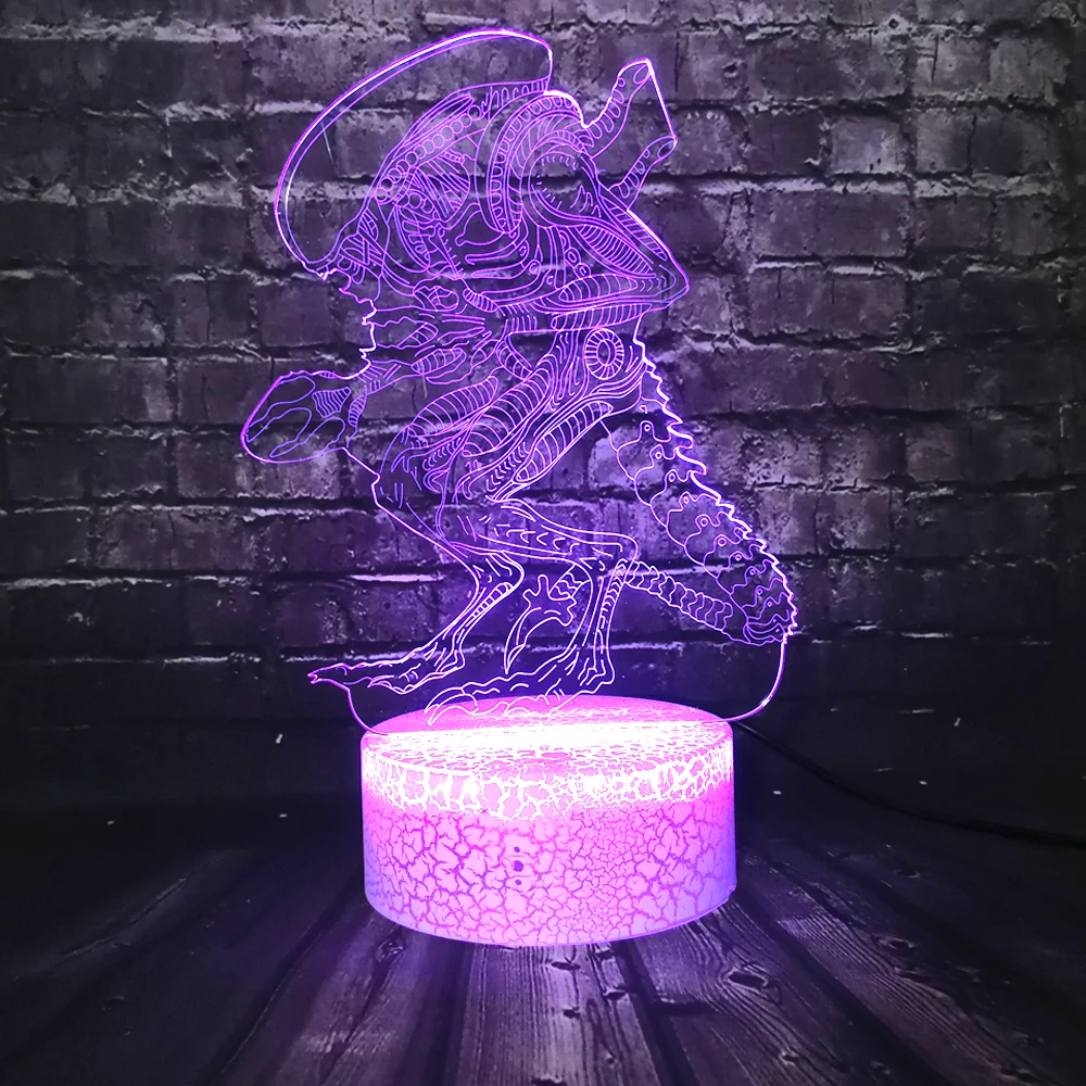 Пришелец марсианин лампа 3D оптический СВЕТОДИОДНЫЙ Ночник светильник для декора