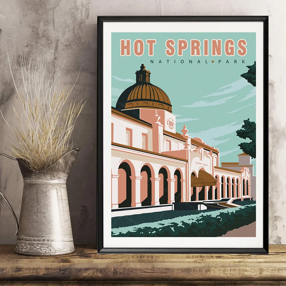 Американский винтажный постер для путешествий в национальном парке постеры из