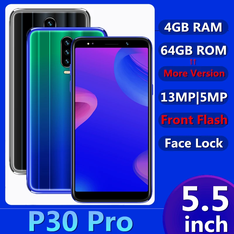 Оригинальные смартфоны P30 Pro 13 МП 4 ГБ ОЗУ 64 Гб ПЗУ четырехъядерный мобильный
