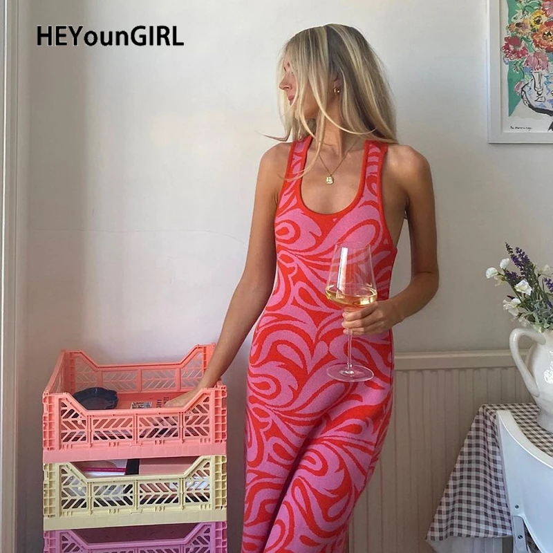 HEYounGIRL Бандажное платье с низким вырезом на спине бикини бретелях вязаное для