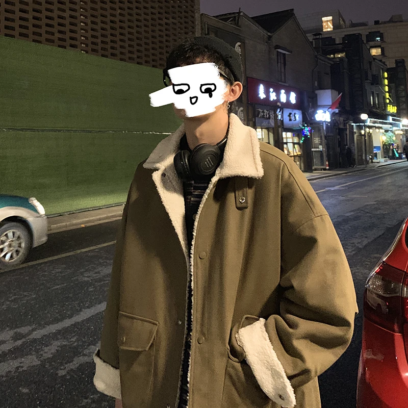 2019 зимняя мужская утепленная одежда из овечьей шерсти с хлопковой подкладкой