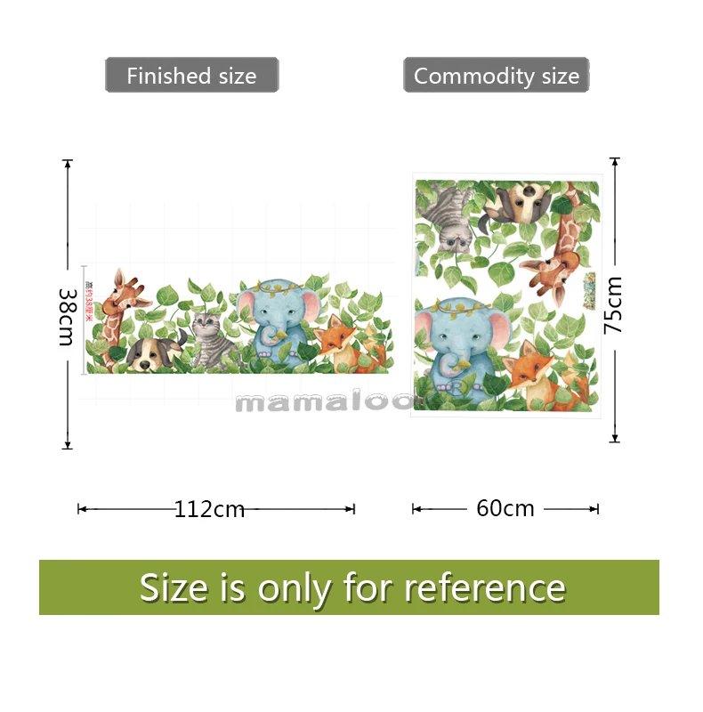 

cute cartoon Cat Fox Elephant Cute Animal Wall Sticker for Kids Rooms Wall Decoration Nursery Kindergarten Baby Room Home Decor