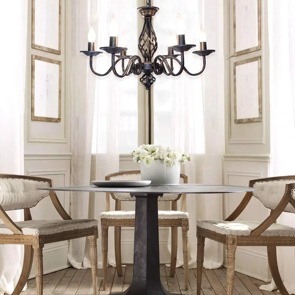 Роскошная рустикальная бронзовая Регулируемая Подвесная лампа Ganeed с 6 8 лампами