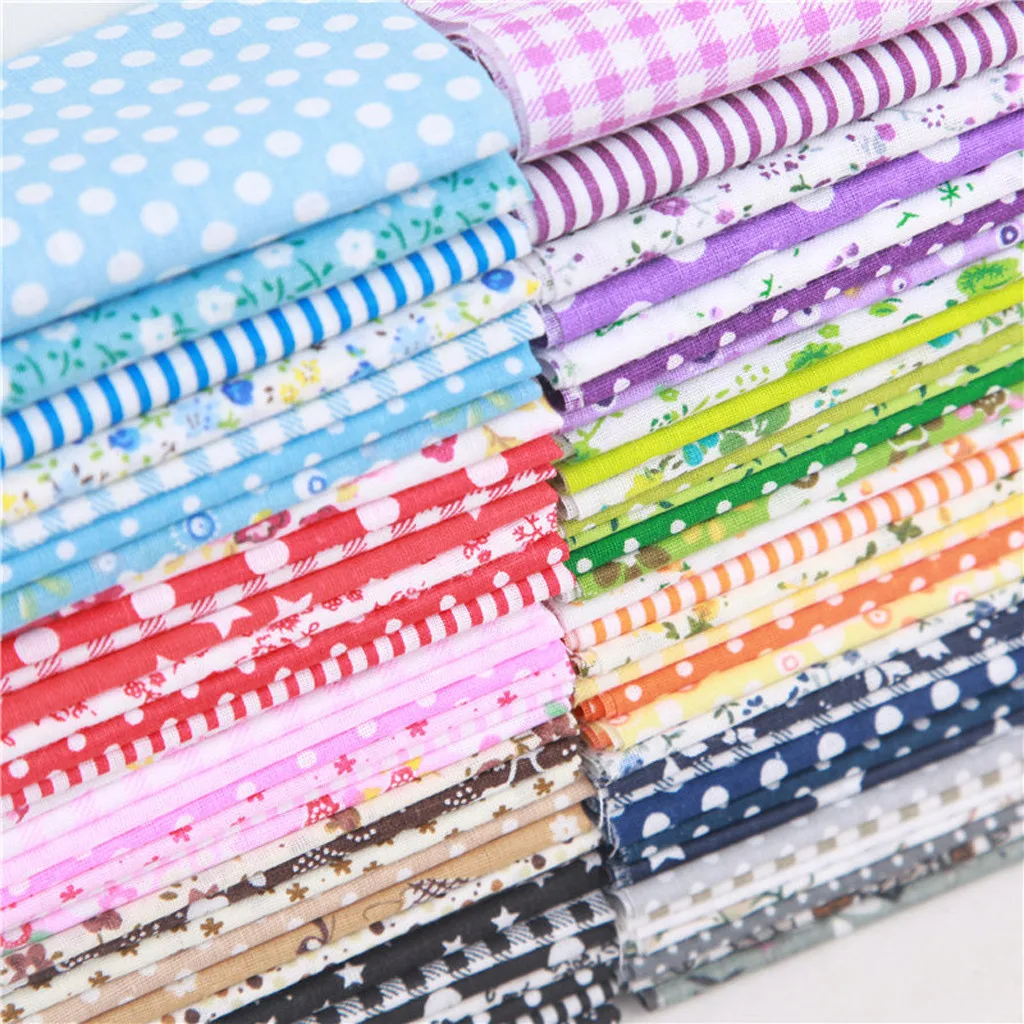

42PCS Cotton Craft Fabric Bundle Patchwork Squares Quilting Sewing Colorful Sports Fashion Face Mask DIY Accessories Patchwork