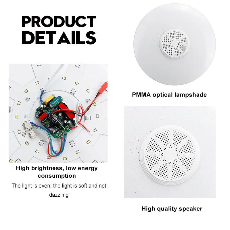 $15.84 Modern RGB LED Ceiling Lights Home lighting 36W 72W APP bluetooth Music Light Bedroom Lamps Smart Ceiling Lamp+Remote Control