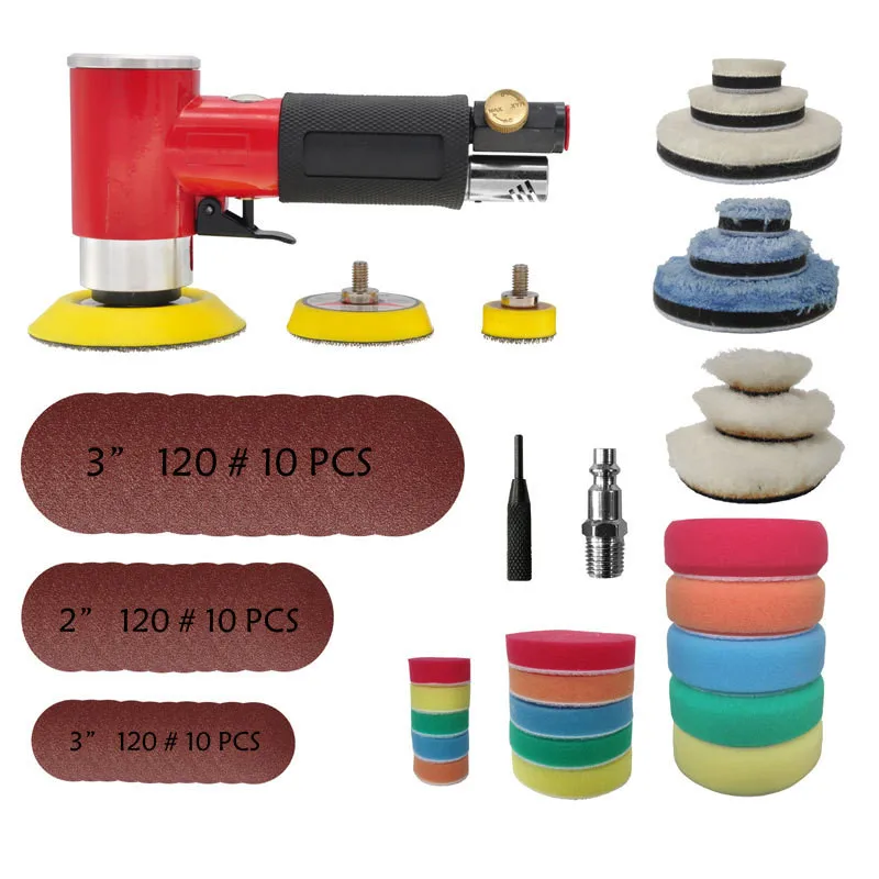 

1-3'' Polisher Pneumatic Sanding Machine Tray Orbital With 1-3inch Sandpaper For Air Power Tool Polishing Machine Fast Ship