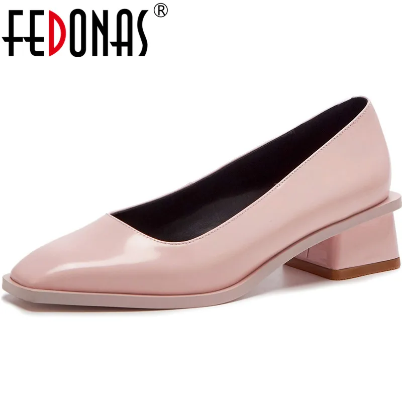 Женские туфли лодочки с квадратным носком FEDONAS элегантная повседневная офисная