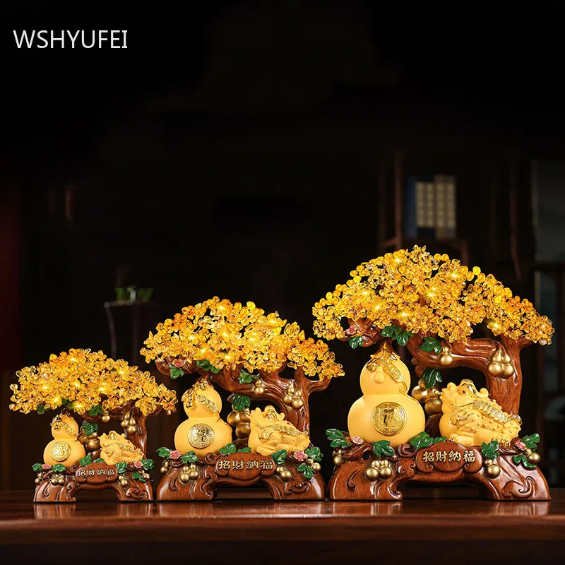 Фэн-шуй из золотой смолы украшения для гостиной винный шкаф счастливая