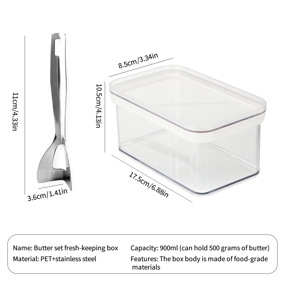 

Kitchen Butter Sealed Box Refrigerator Fresh Storage Box Cheese Box Food Insurance Container With Cutting Knife Kitchen Storage