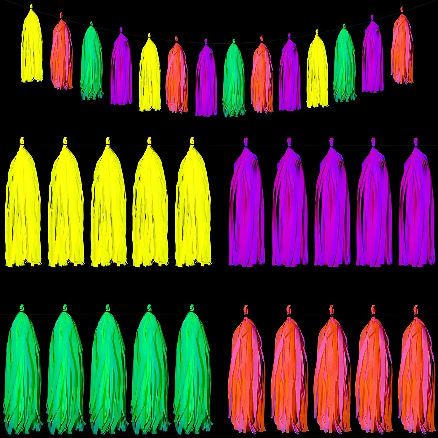 5 лампочек светящиеся в УФ-лампе аксессуары для вечерние неоновая бумага