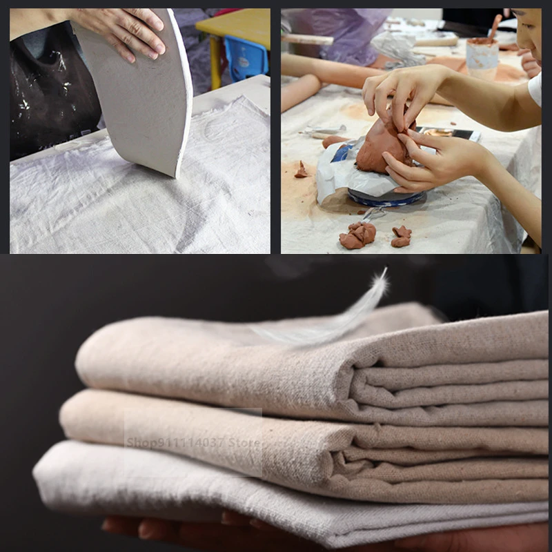 

1M Pottery Special Linen Cloth Thick Hessian Cotton Linen With Chinese Pattern DIY Pottery Clay Printing Texture Sculpture Tools