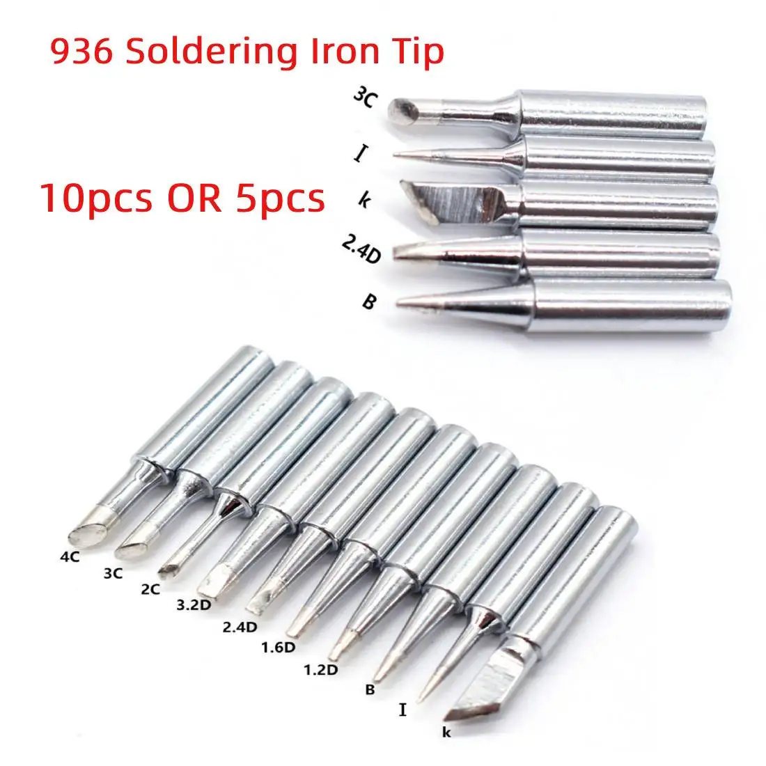 

Welding Tips 900M-T Lead-Free Soldering Solder Iron Tips 10pcs/ 5pcs For 933.376.907.913.951,898D Soldering Rework Station