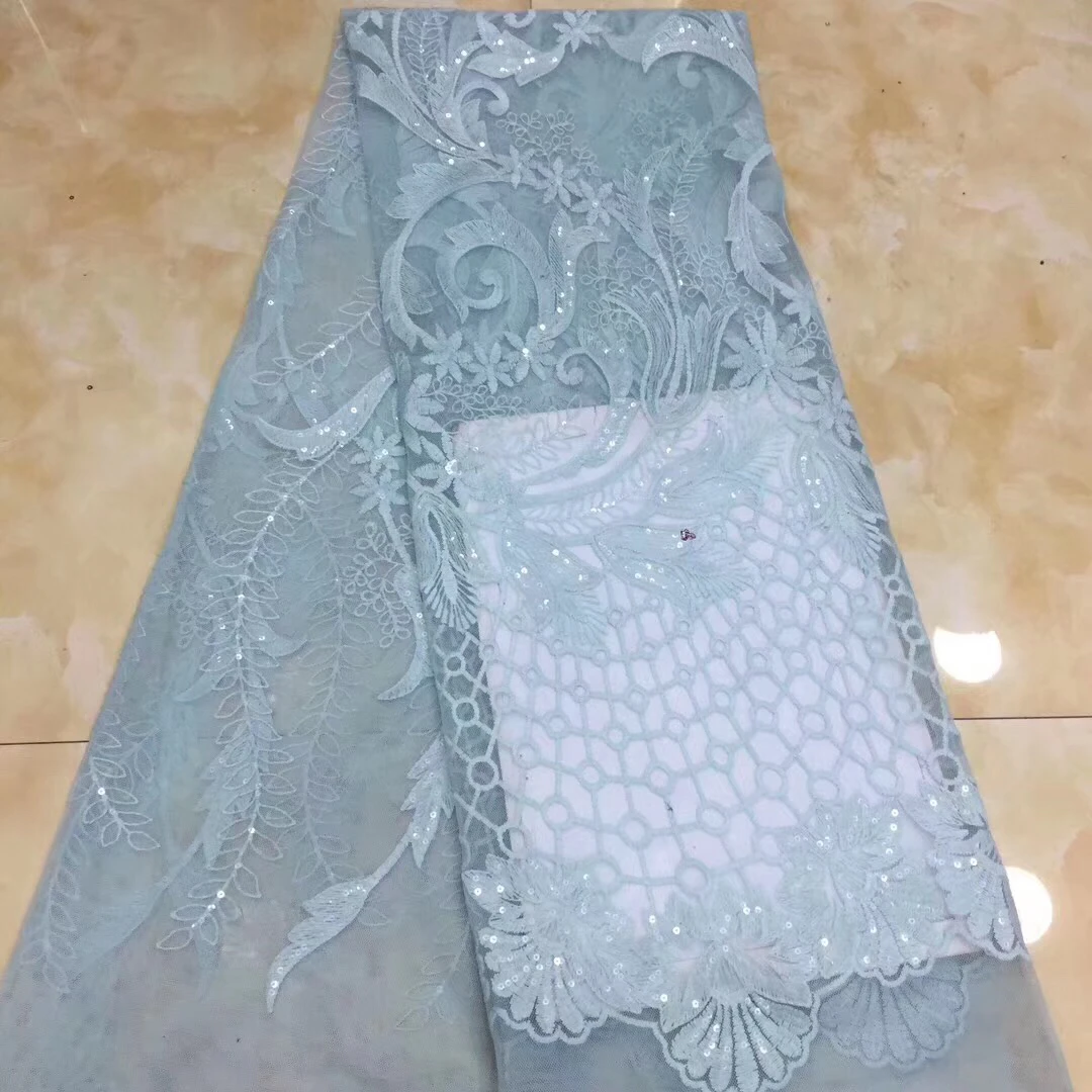 

African Lace Fabric 2020 Embroidered Nigerian Lace Fabric High Quality French Tulle Lace Fabric Pink Wedding Women Dress KH9010