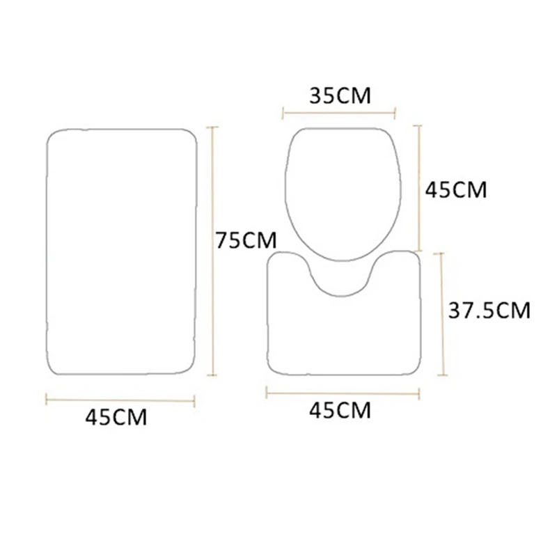 3 Pcs Bathroom Rug Mats Set With Contour Mat Toilet Lid Cover Snowman Pattern Pedestal Non Slip Bath For Home | Обустройство дома
