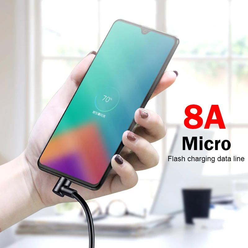 Быстрый зарядный кабель 1M USB зарядный кабель для передачи данных Микро мобильного телефона 8A Android Super Charger line для Xiaomi и Huawei.