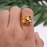 24k bridal wedding jewelry gold color rings for women man charm butterfly rings gift fashion dubai gold african jewelry