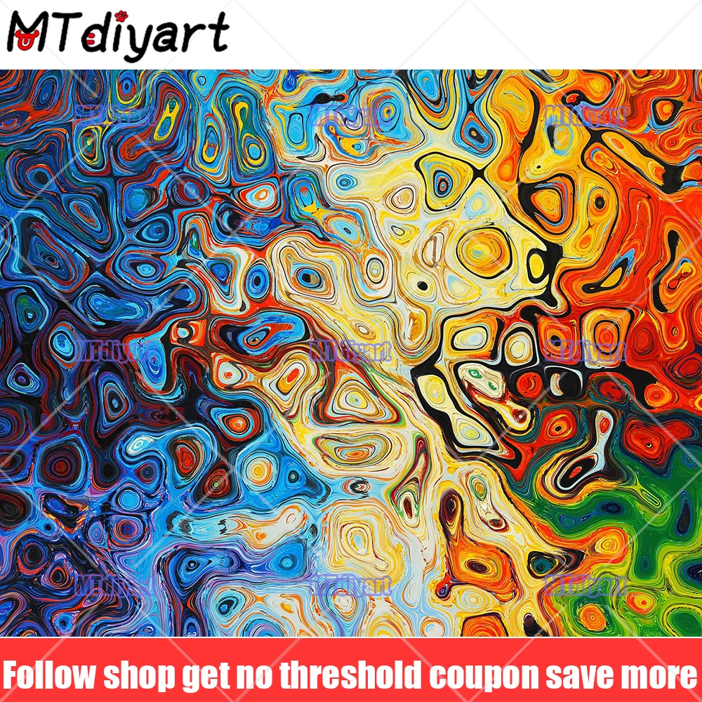 

New 5D DIY Diamond Painting Kits Handmade Needlework Abstract Colorful Texture Art Embroidery Mosaic Rhinestone Picture