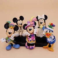 disney cartoon doll white wedding mickey minnie mouse figures donald duck action figure cake decoration for kids gift