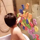 Игрушки для ванны для детей, плавающие игрушки с большими буквами, наклейки на плитку, аксессуары для ванны
