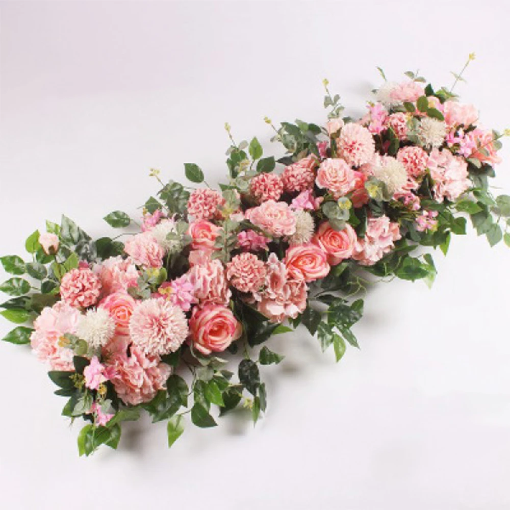

100 Centimeters Custom Wedding Tracery Wall Line Simulation Artificial Flowers Peony Diy Decorated Romantic