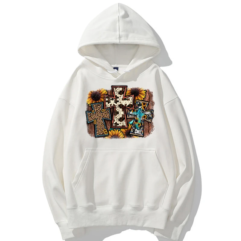 

Leopard Serape Lady Of Guadalupe Distressed Print Western Faith Aesthetic Oversized Tshirt Women High Quality Christian Hoodies