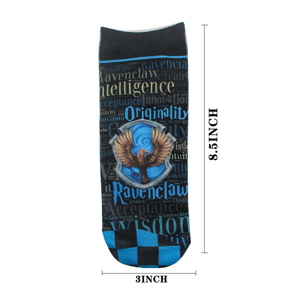ZF2122 1pair Magical School Wizard Student Cotton Print Sock Lion Snake Fox Socks Fashion Cartoon Comfortable Unisex Sock