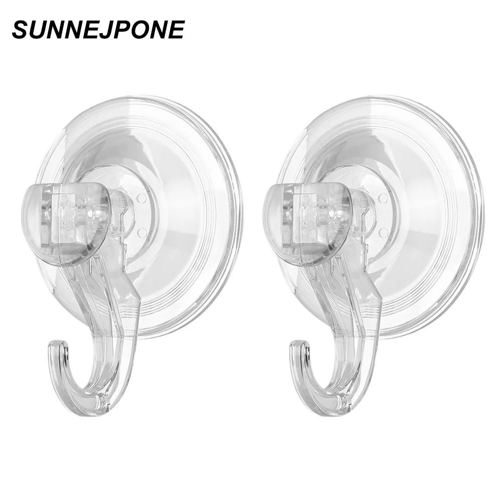 

4Pcs Powerful Suction Cup Hooks Bathroom Kitchen Storage Hanger Heavy Duty Vacuum Suction Wreath Hanger Window Hooks