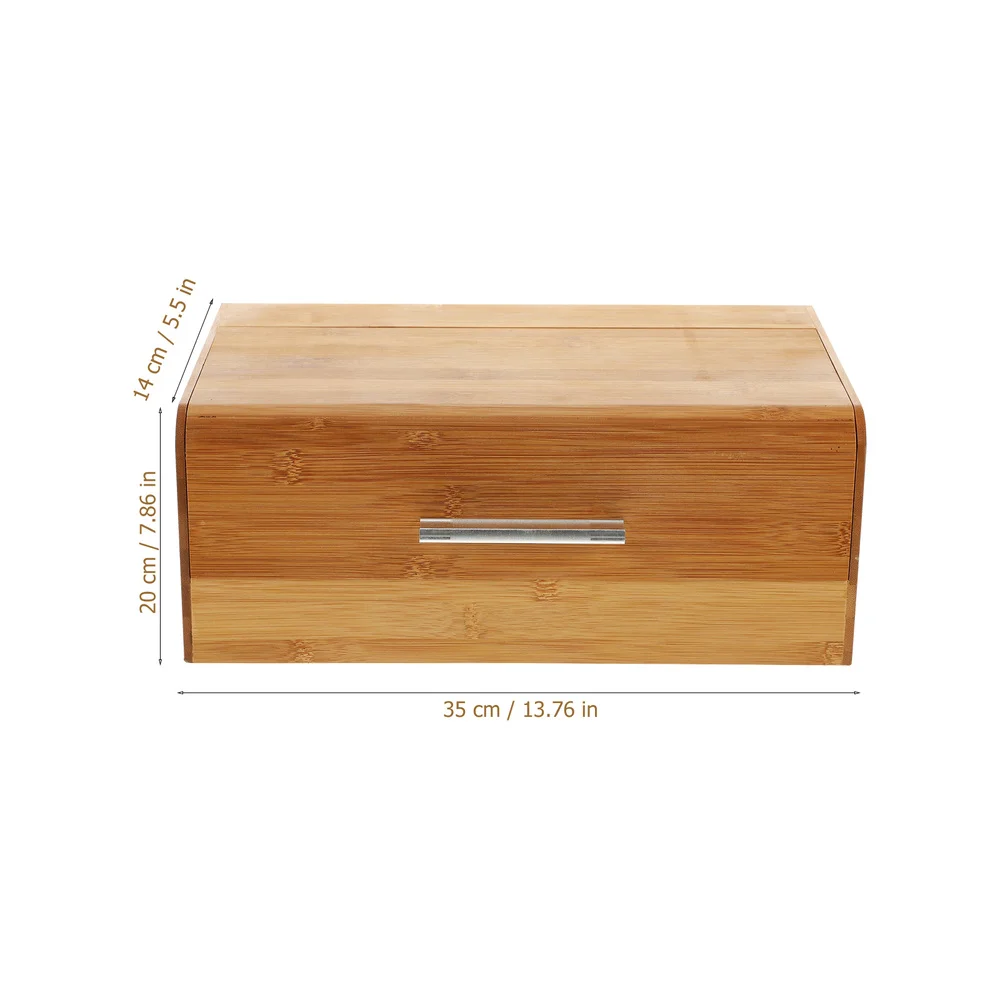 

1pc Bamboo Bread Box Snack Storage Case Bread Holder (Assorted Color)