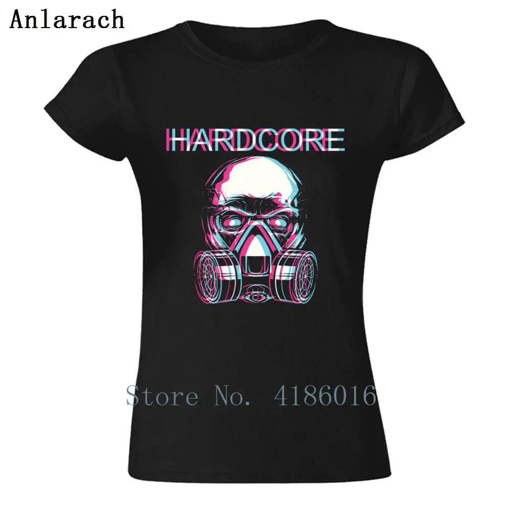 Hardcore Skull Techno Rave Trippy Edm Glitch Hadst женская футболка хлопок новый стиль размера плюс XL на