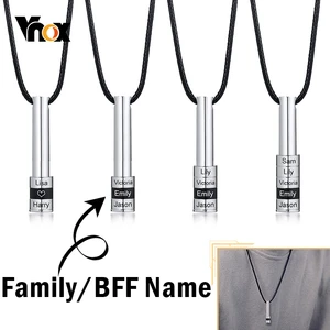 Ожерелья с именем Vnox для мужчин и женщин, подвеска с изображением иконы на заказ, нержавеющая сталь, для всей семьи, сердце для пар, значимый подарок унисекс