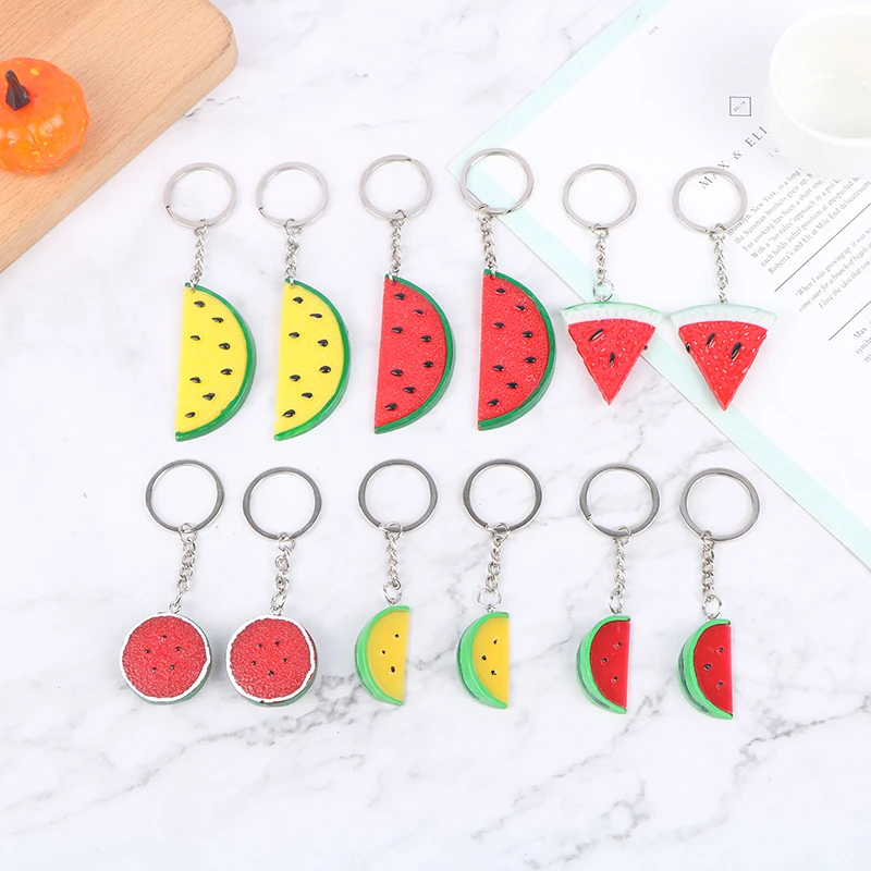 2pcs Cute Fruit Key Rings Apple Watermelon Kiwi Keychain For Women Bag Pendant Promotional Gifts | Украшения и аксессуары