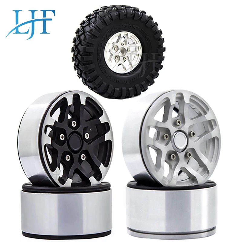 

LJF 4pcs aluminum alloy 1.9 inch Climbing tires TRX4 TRX6 anti-skid tires extreme for 1 / 10 RC crawler RC car accessories L01