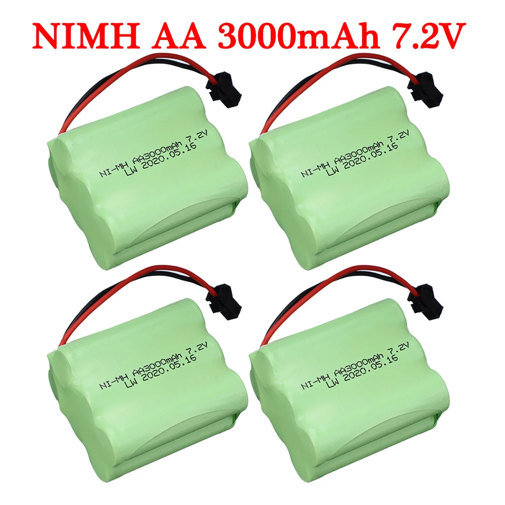 

1/5PCS 7.2V 3000mAh Ni-MH Battery For Rc Toys Cars Tanks Trucks Robots Guns Boats Accessories parts AA 7.2V NI-MH Battery Pack