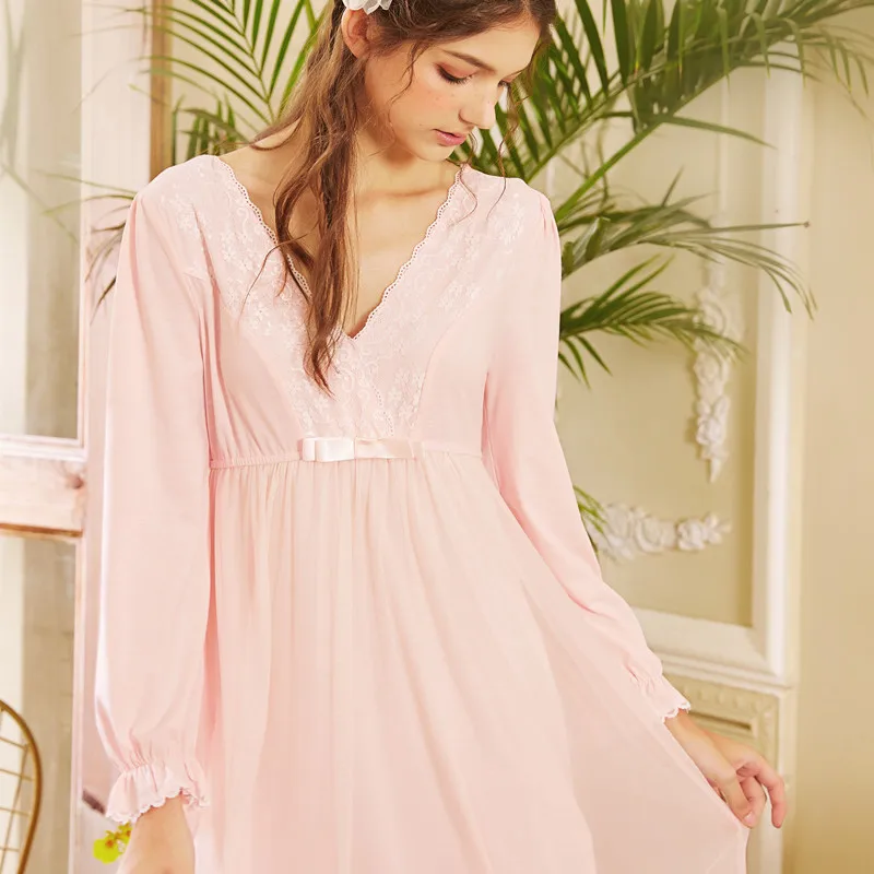 Дворцовая ночная рубашка Женская Весенняя Сексуальная кружевная Пижама