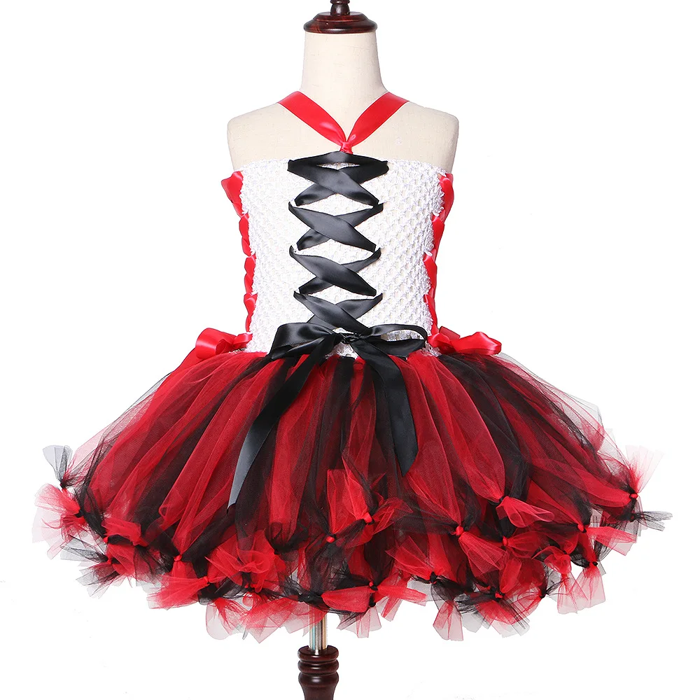 

Платье-пачка для девочек на Хэллоуин, костюм вампира зомби, детская сетчатая юбка-пачка ручной работы, подходит для любой фигуры