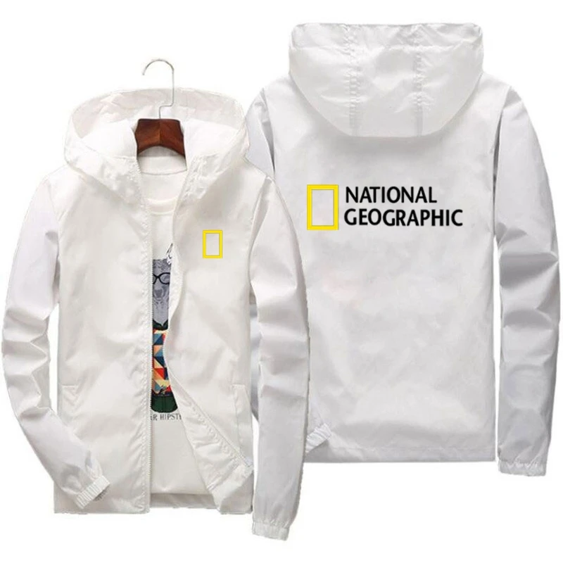 

National Geographic Casual Jacket Men's Investigation Expeditionary Scholar Outdoor Sportswear Hoodie Cardigan Windbreaker 7XL
