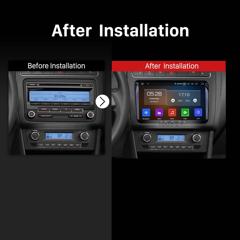 Автомагнитола Harfey 9 &quot мультимедийный плеер на Android 10 0 с GPS для Volkswagen Golf Jetta Tiguan T5 B7
