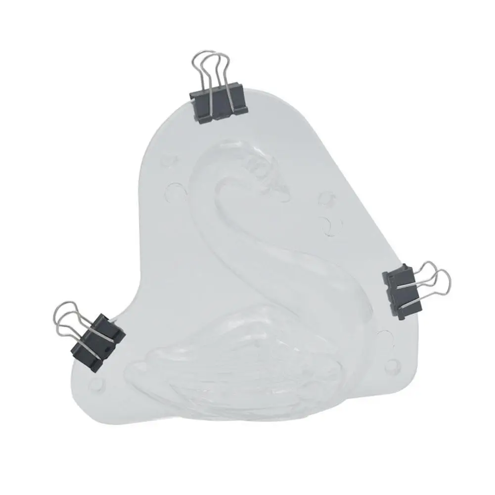 Прозрачная Пластиковая форма в форме лебедя 3D для украшения шоколада