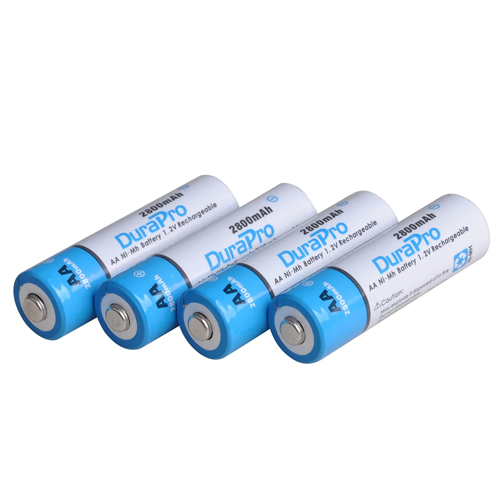 DuraPro 2800MAH AA or 1100mAH AAA Ni-MH Rechargeable Batteries for Camera Calculator MP3 Player ect | Электроника