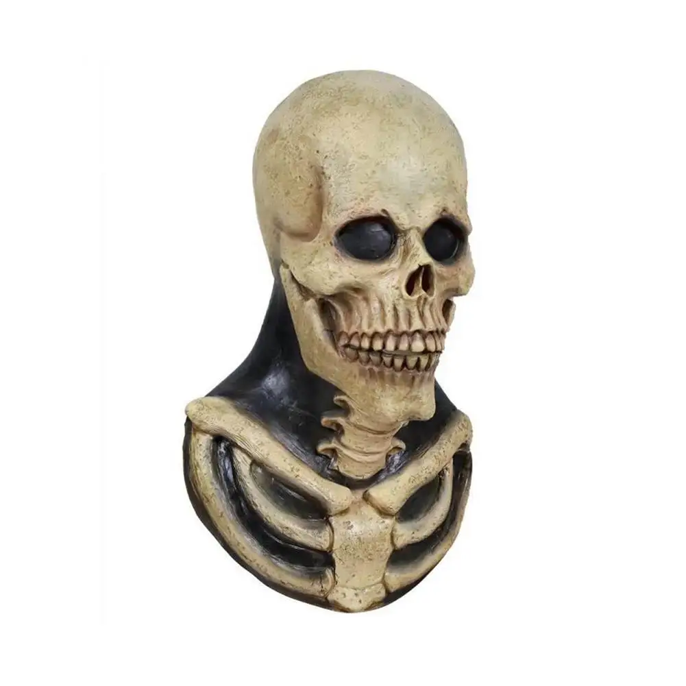 

Horror Skull Masque Halloween Skeleton Head Masque Costume Props Soft And Elastic Latex Material Suitable For Most Adult