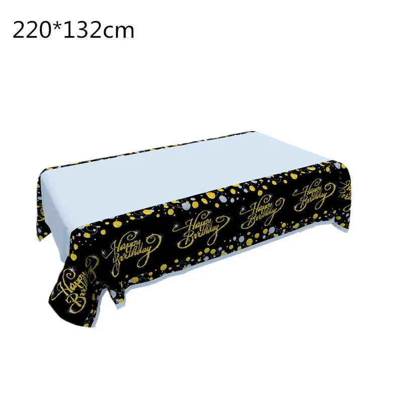 1 шт. скатерть на день рождения черные и золотые украшения пластиковая для детей