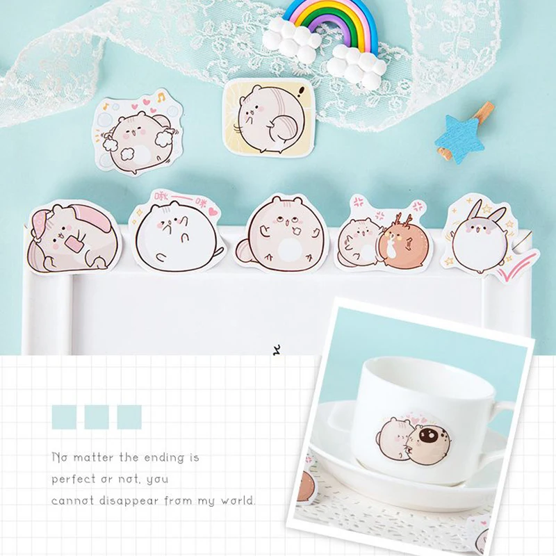 45 шт./упак. милый пухленький стикер для мыши ноутбука сделай сам украшение липкий